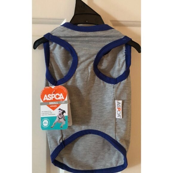 Dog Pet Apparel ASPCA Sleeveless Tank Blue & Grey "Good Dog Gone Rad" Size Small - Picture 3 of 6